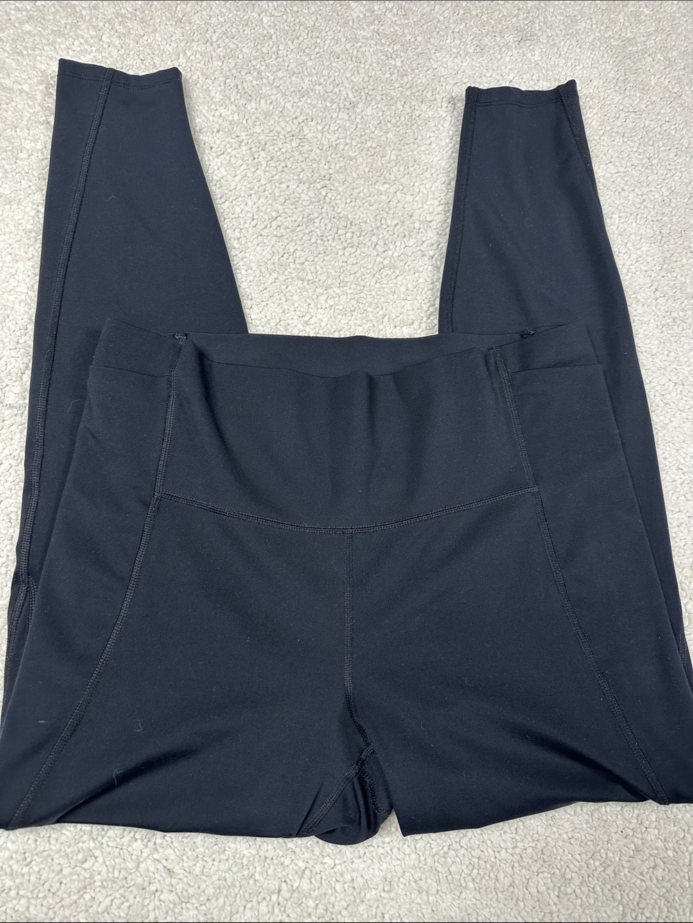 💥All in Motion silky black high rise jogger leggings yoga pants, pockets, XL